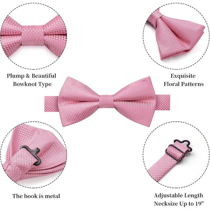 Fliege mit Einstecktuch Set, vorgebunden, Rosa
