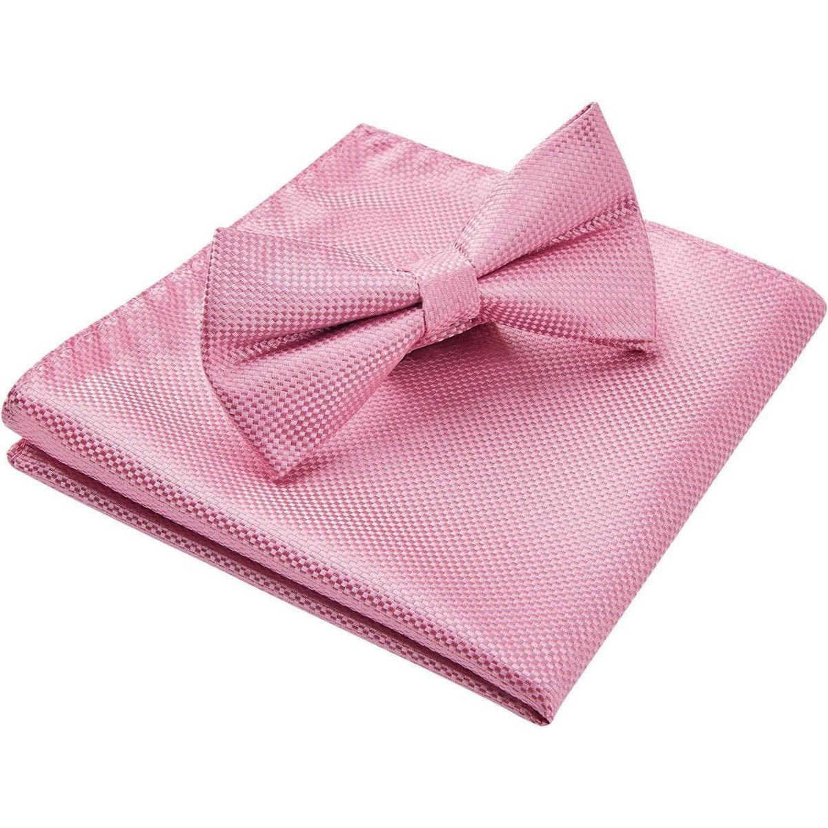 Fliege mit Einstecktuch Set, vorgebunden, Rosa