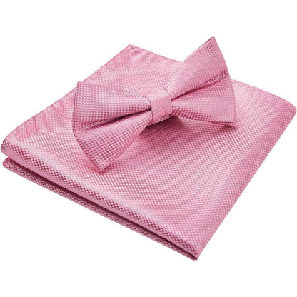 Fliege mit Einstecktuch Set, vorgebunden, Rosa