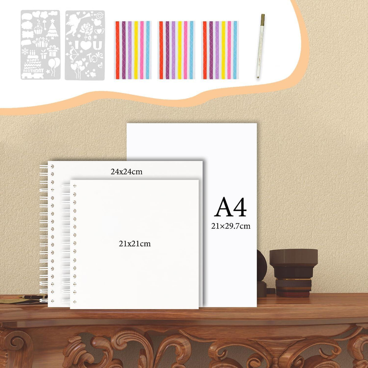 JAECU Fotoalbum 24x24cm DIY Scrapbook Album Spiralalbum Fotobuch