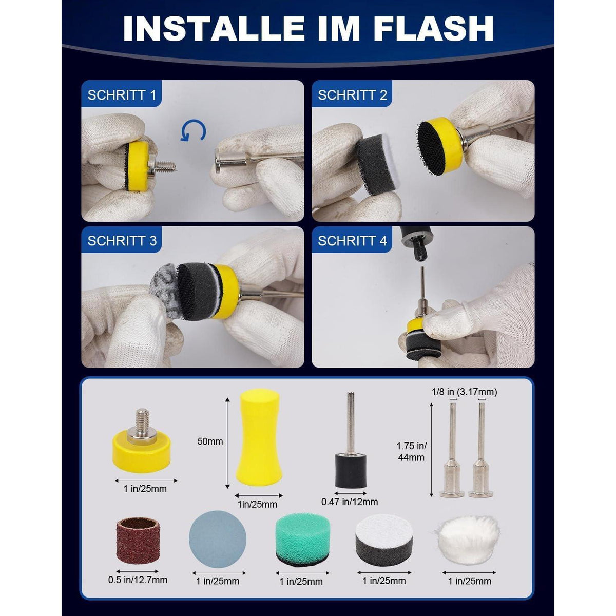 268tlg. Schleifscheiben Set 25mm Klett Nass Trocken für Dremel Zubehör