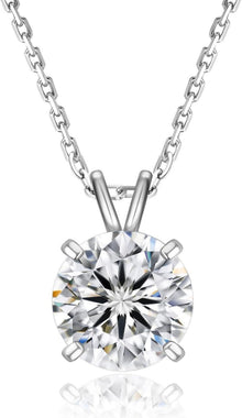 Moissanite Anhänger Kette 925 Silber Solitär Halo Diamant Damen VVS1