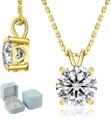 Moissanite Anhänger Kette Silber 925 1 Karat VVS1 D
