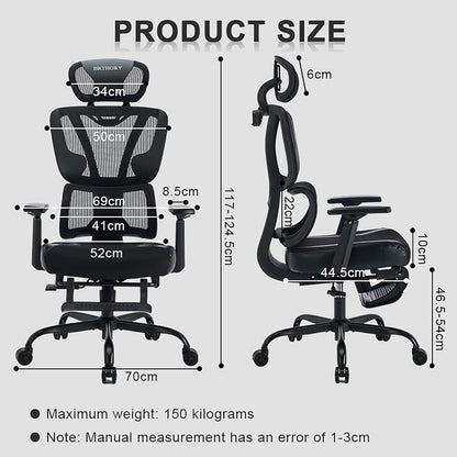 Ergonomischer Bürostuhl mit verstellbarer Lendenwirbelstütze