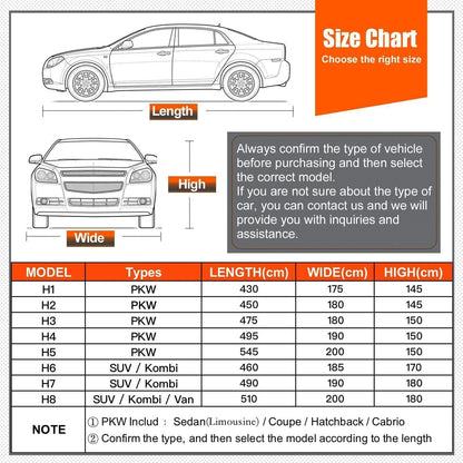 Hagelschutzplane Auto Limousine 475-495 cm Grau