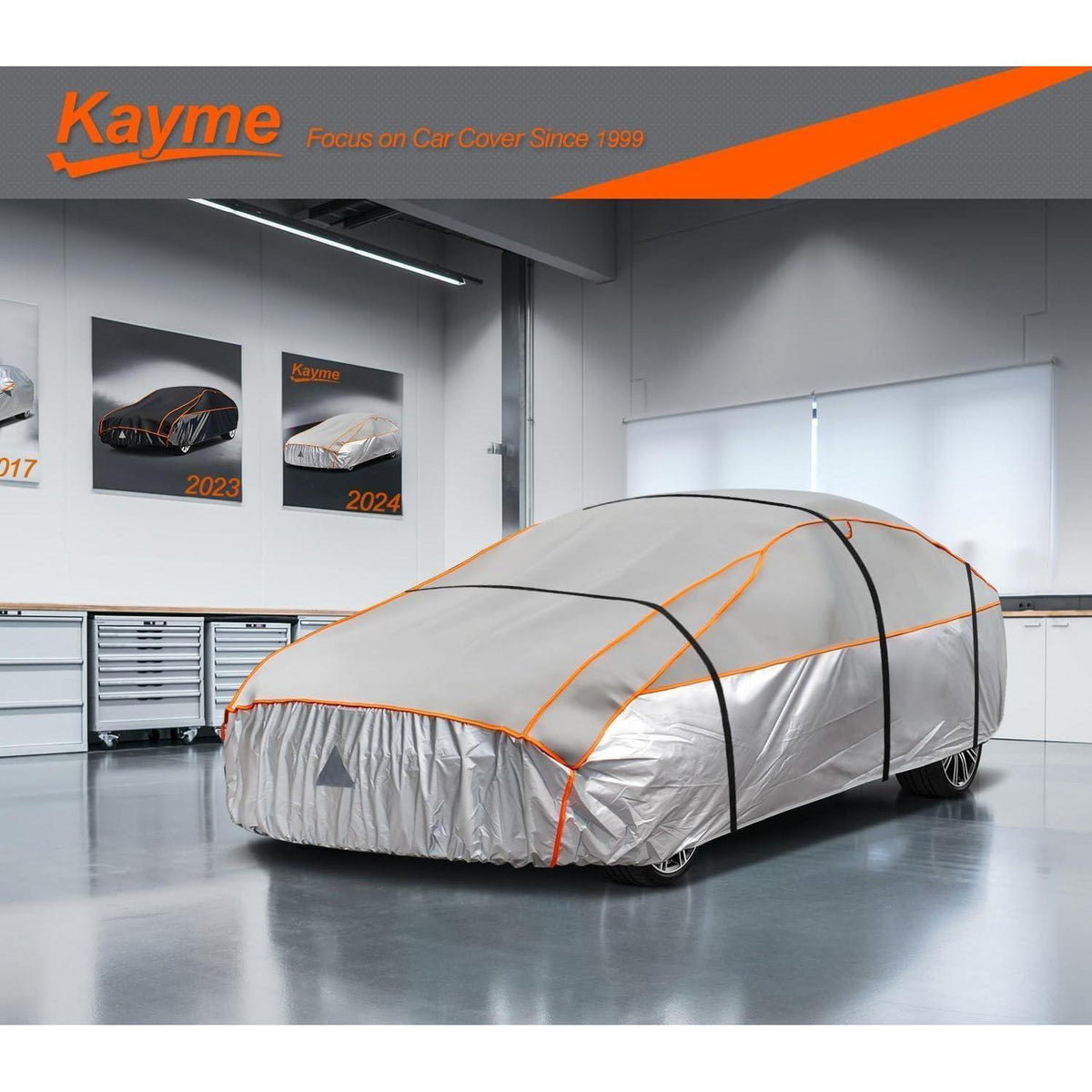 Hagelschutzplane Auto Limousine 475-495 cm Grau