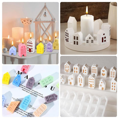 Silikonformen Häuser – 12er Set für DIY & Basteln