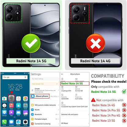 Klapphülle für Xiaomi Redmi Note 14 5G mit Kartenfächern & Standfunktion, Braun in Lederoptik