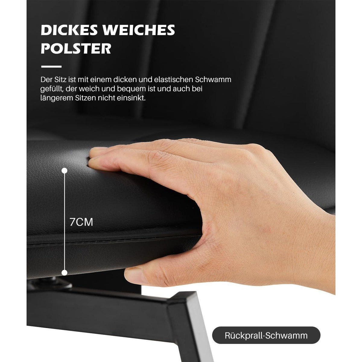 Drehbare Esszimmerstühle 2er Set Schwarz – & Komfort in Lederoptik