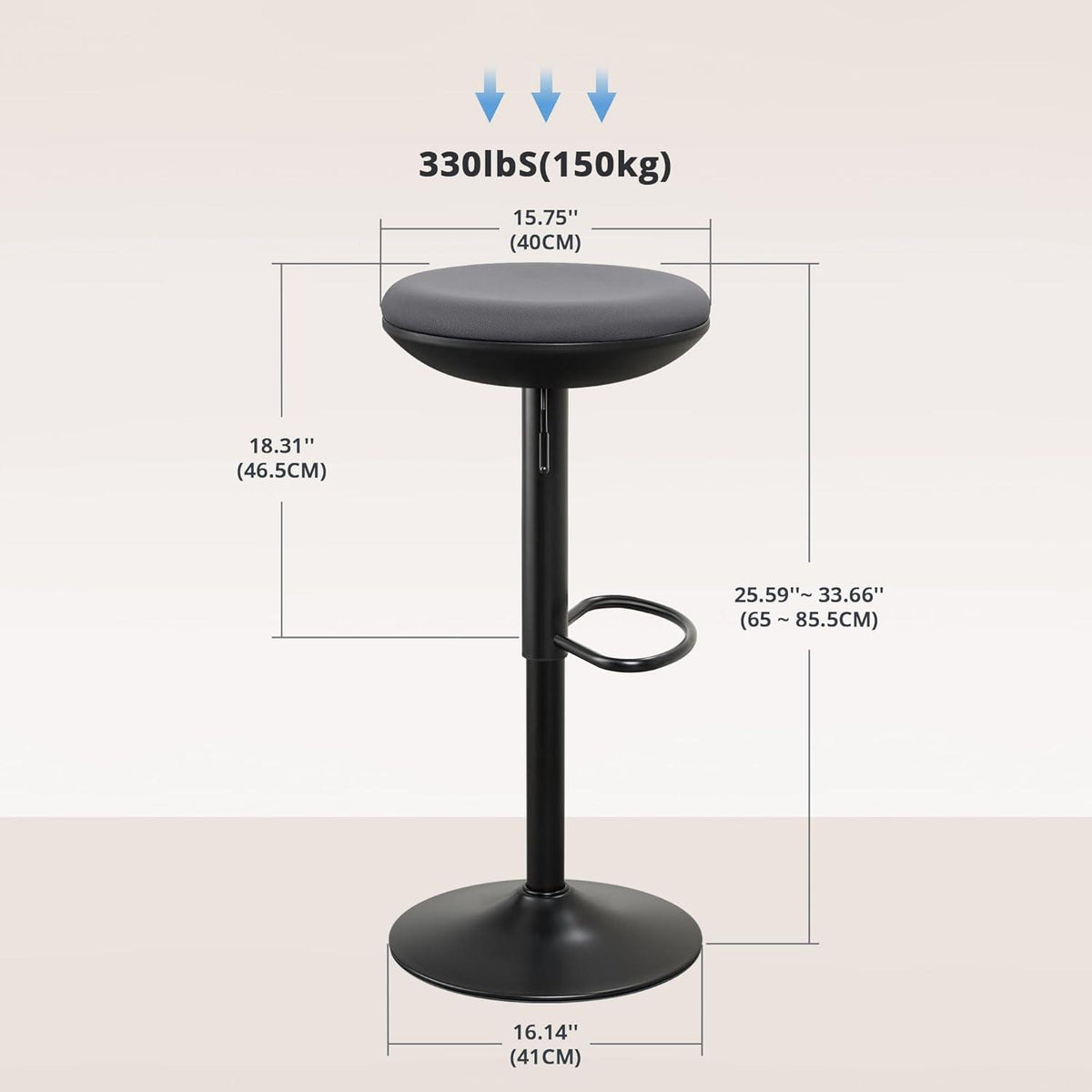 Ergonomischer Stehhocker höhenverstellbar drehbar Bürohocker Grau 2