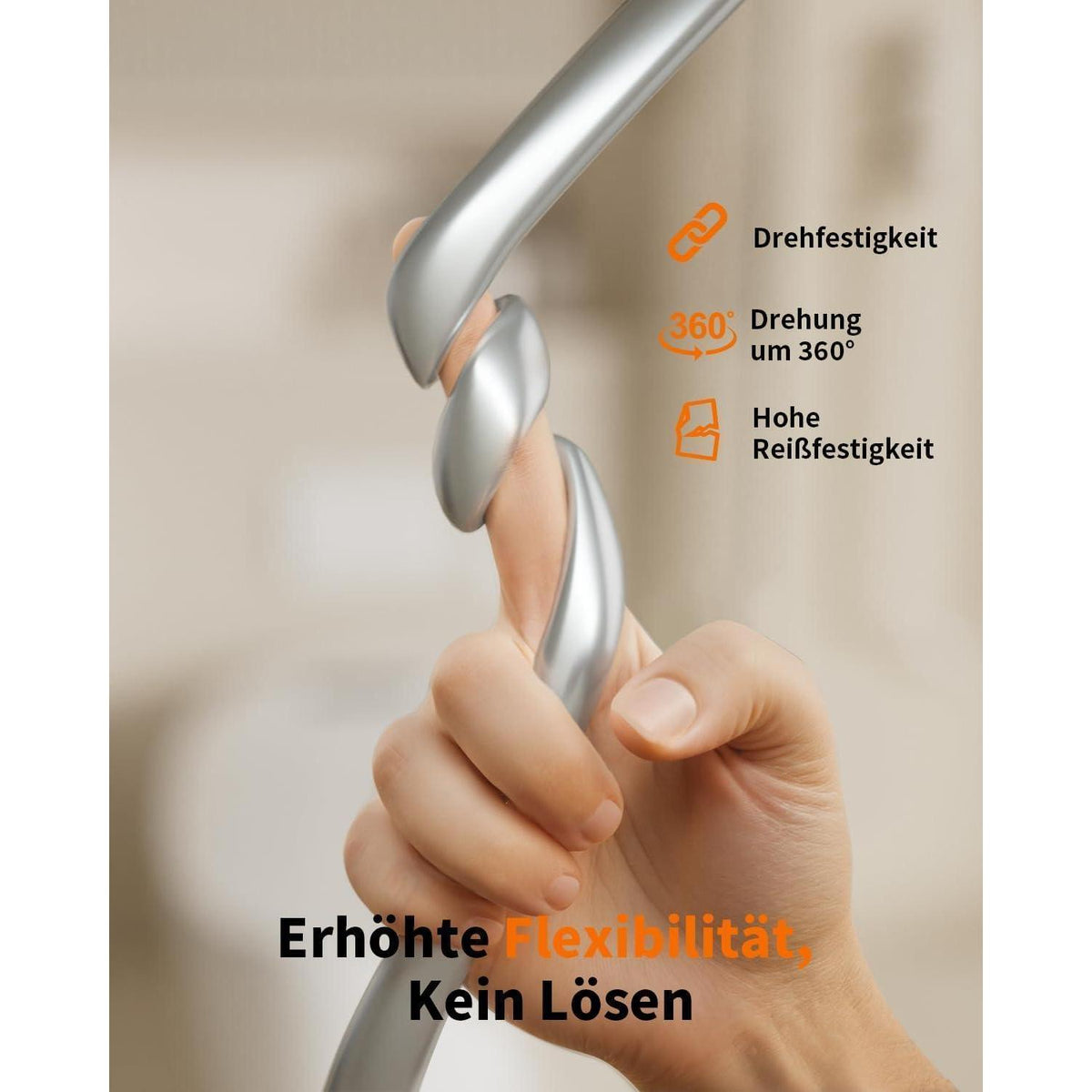 2m Silikon Duschschlauch – Flexibel, Leckagefrei & Hitzebeständig