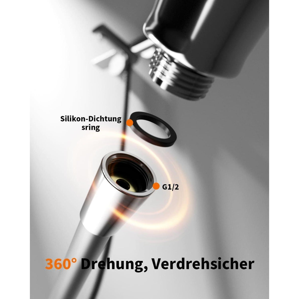2m Silikon Duschschlauch – Flexibel, Leckagefrei & Hitzebeständig