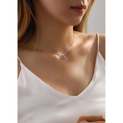 Geburtsstein Kette Damen 925 Sterling Silber vergoldet mit Anhänger