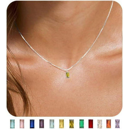 Geburtsstein Kette 925 Sterling Silber vergoldet Damen mit Anhänger August