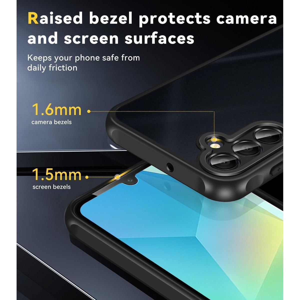 Schutzhülle mit Panzerglas für Samsung Galaxy A16 4G/5G Schwarz