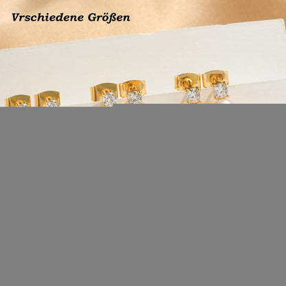 Perlen Ohrstecker 925 Silber Süßwasserperle Weiß B-Gold 8mm