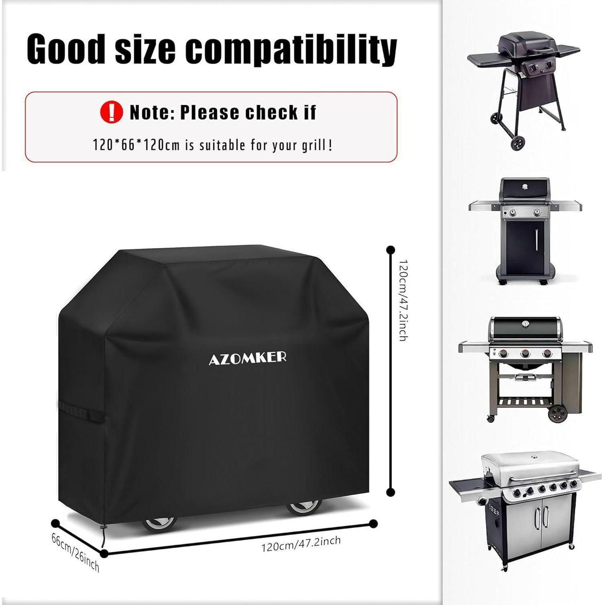 Wetterfeste Grillabdeckung Oxford 120x66x120 cm