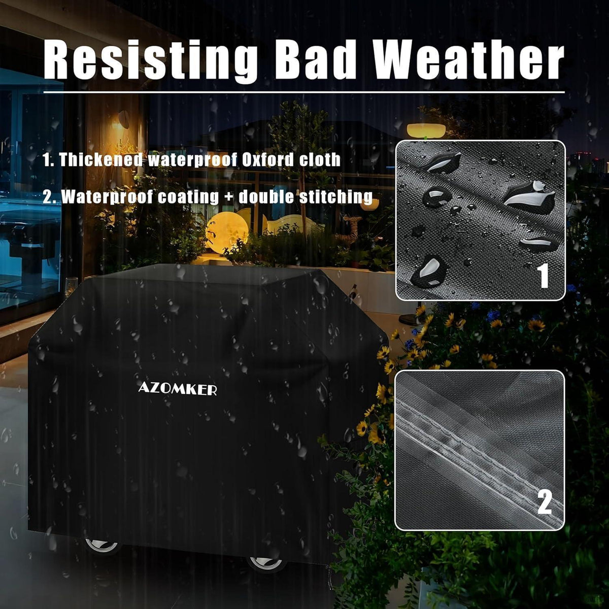 Wetterfeste Grillabdeckung Oxford 120x66x120 cm