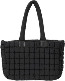 Große Schwarze Gesteppte Tote Bag mit Reißverschluss