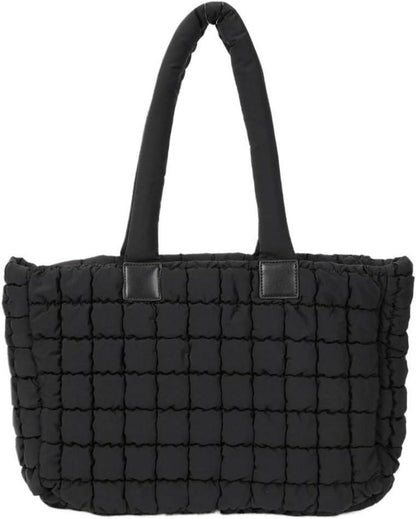 Große Schwarze Gesteppte Tote Bag mit Reißverschluss