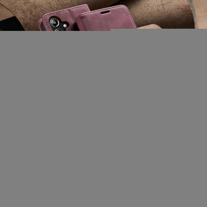 Samsung Galaxy A16 Klapphülle Weinrot mit Kartenfach in Lederoptik