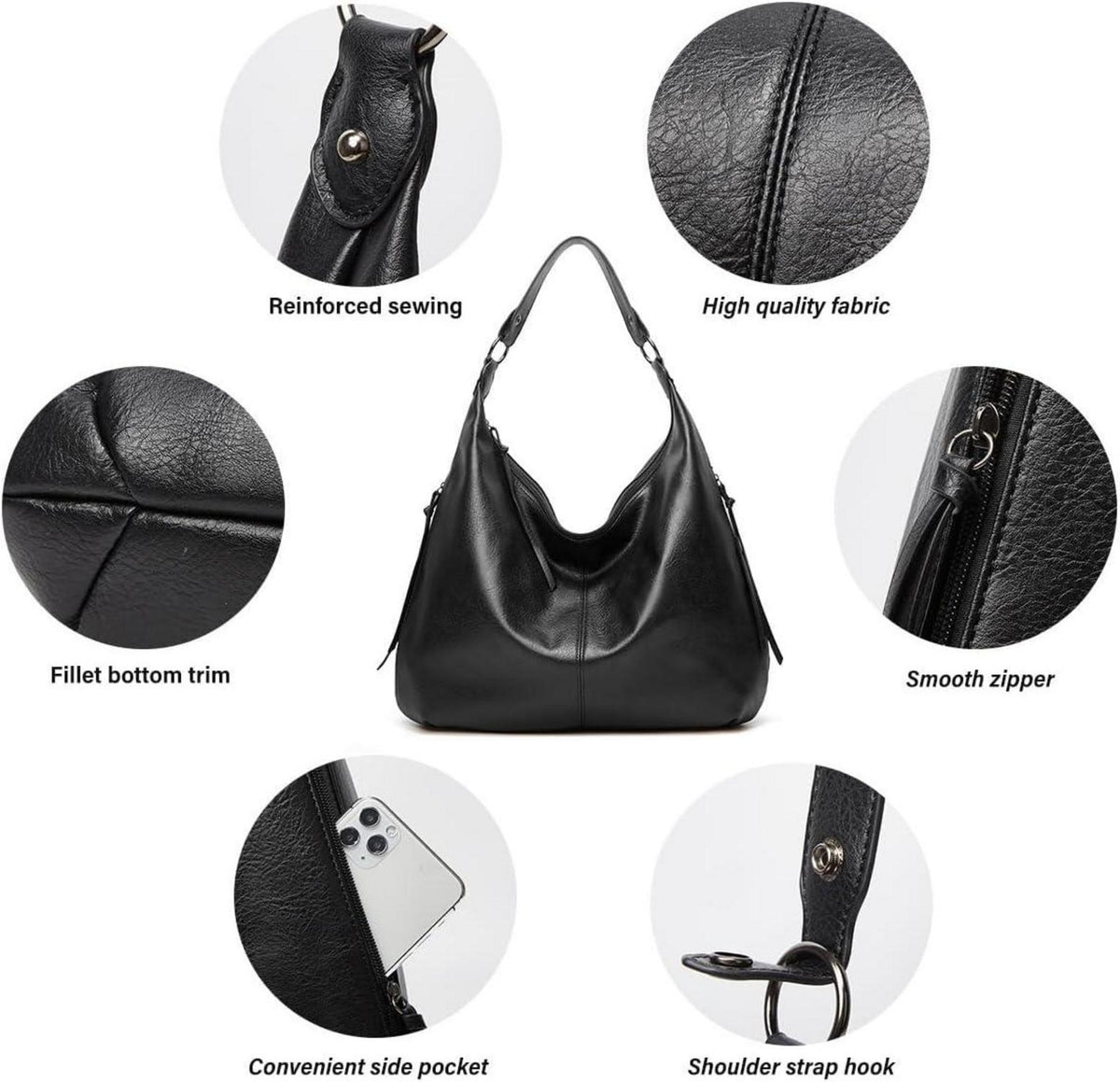 Pahajim Damen Leder Handtaschen Set Geldbörse Umhängetasche