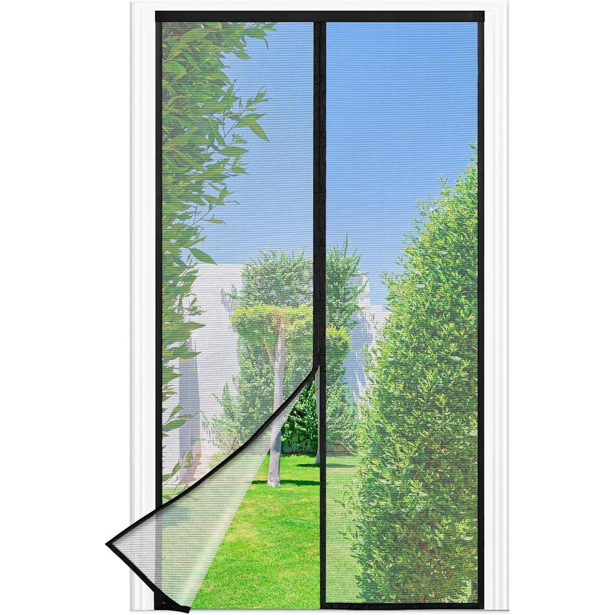 Magnetisches Fliegengitter für Balkontür, 95x220cm, Schwarz