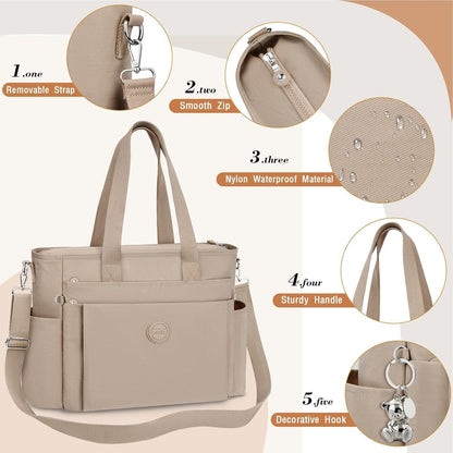 TEUEN Handtasche Damen Groß Nylon Tote Bag Crossbody