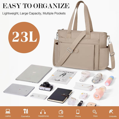 Handtasche Damen Groß Nylon Tote Crossbody Schultertasche 23L