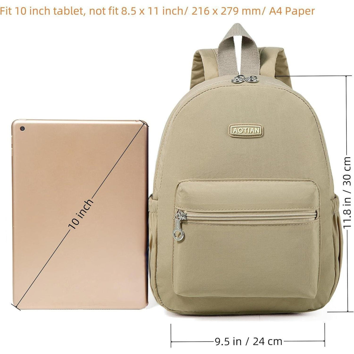 Damen Mini Rucksack Khaki Leicht & Geräumig für Alltag & Camping