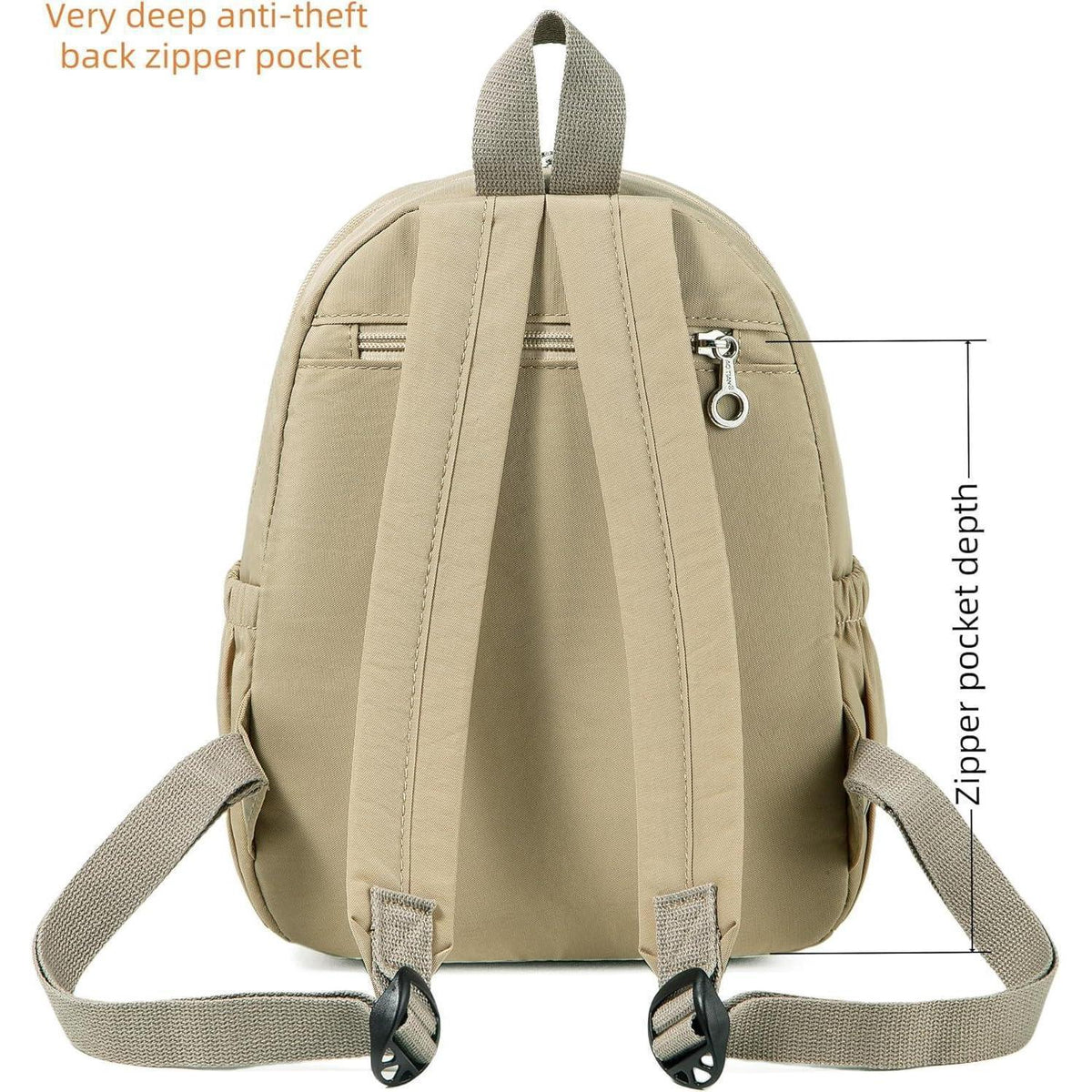 Damen Mini Rucksack Khaki Leicht & Geräumig für Alltag & Camping