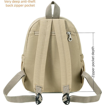 Damen Mini Rucksack Khaki Leicht & Geräumig für Alltag & Camping
