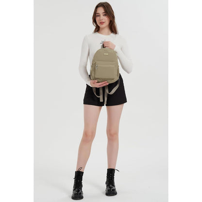 Damen Mini Rucksack Khaki Leicht & Geräumig für Alltag & Camping