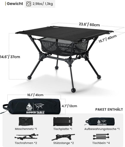 OneTigris Dipper faltbar Campingtisch 7075 Aluminium 600D