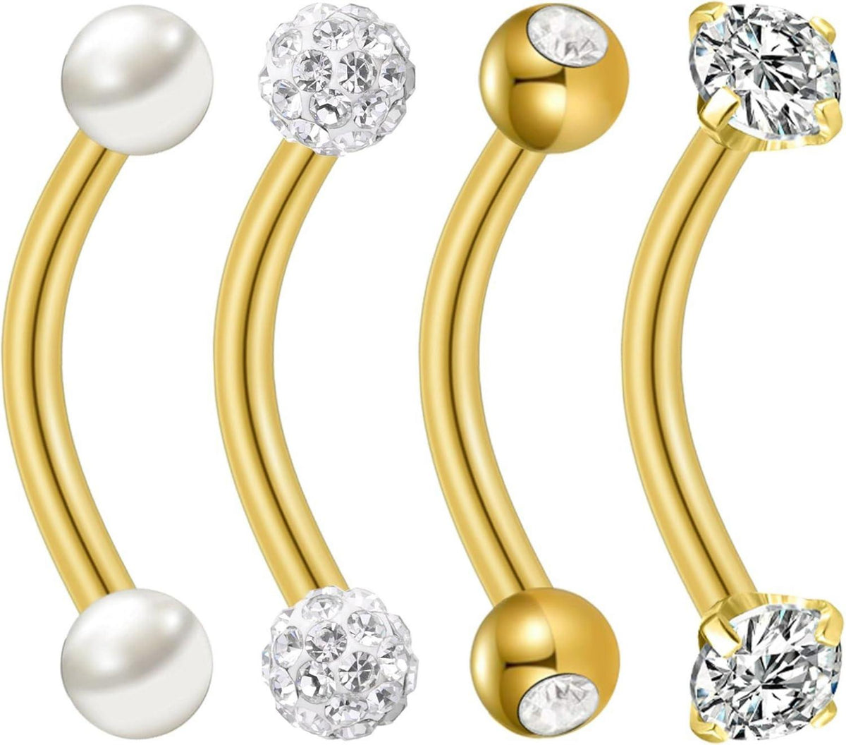Bauchnabelpiercing Gold Silver Chirurgenstahl Edelstahl Perle CZ