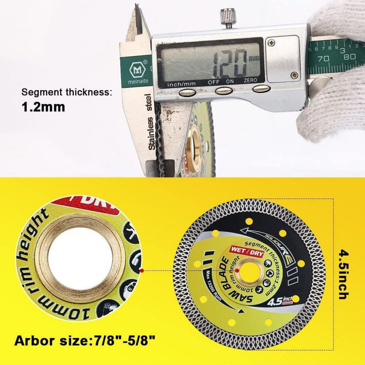 Diamant Trennscheibe 115mm extra dünn für Fliesen & Stein