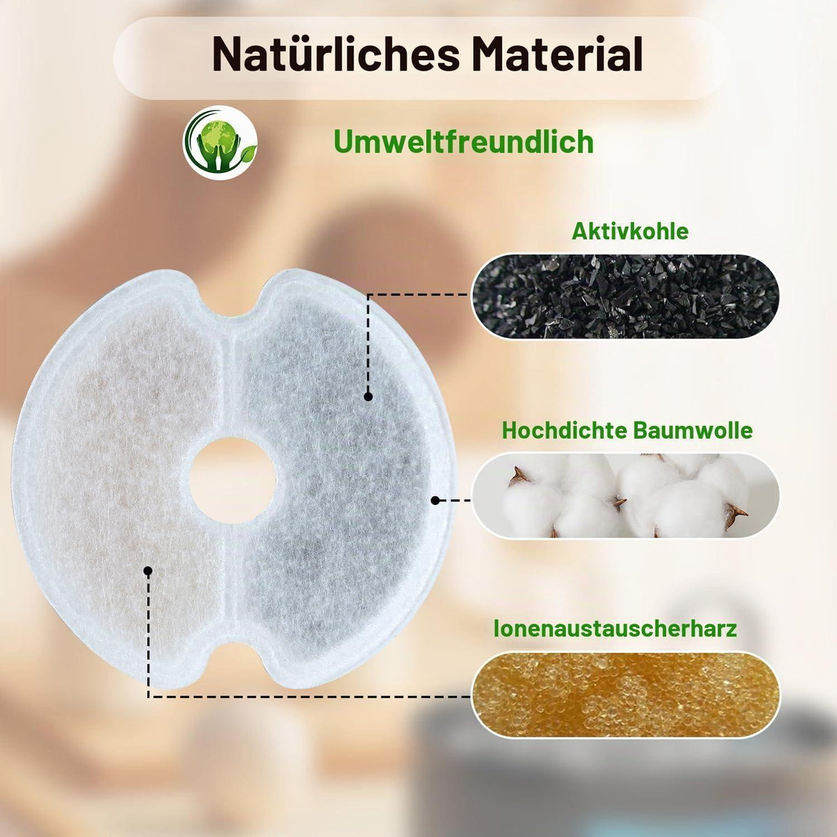 Katzenwasserbrunnen Filter Ersatz 8er-Pack – 2L/2.5L Trinkbrunnen