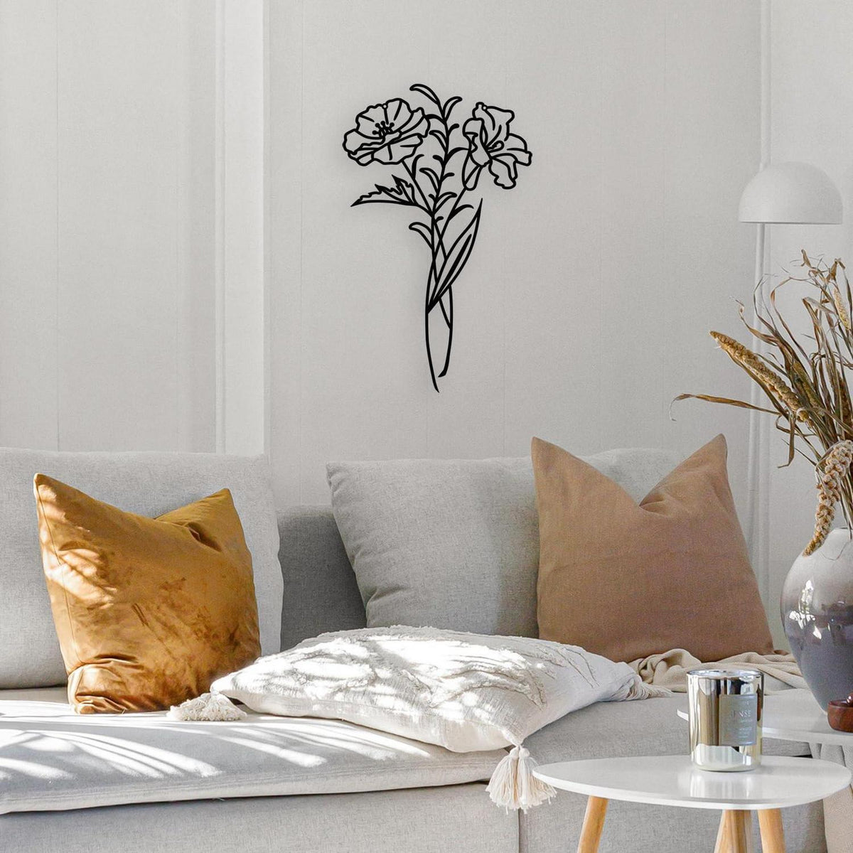 Metall Blumen Wandkunst – Schwarze Mohnblume Deko