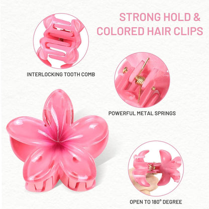 8 Stück Kunststoff Blumen Haarklammern Hawaii 4cm Damen Hair Clip