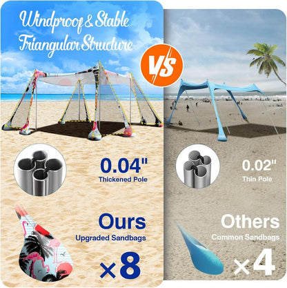 Rhino Valley Strandmuschel mit UPF50+ Sonnenschutz, tragbar