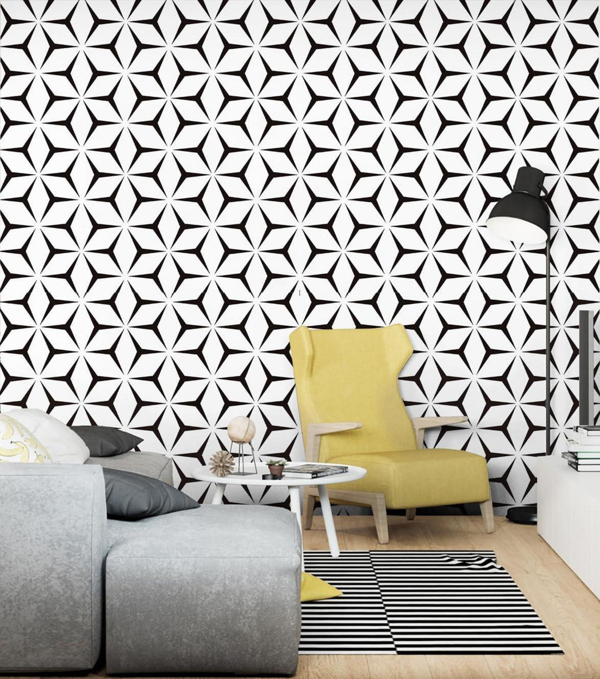 Selbstklebende Moderne Verdickte Vinyl Tapete Geometrie 2 44 x 1000 cm