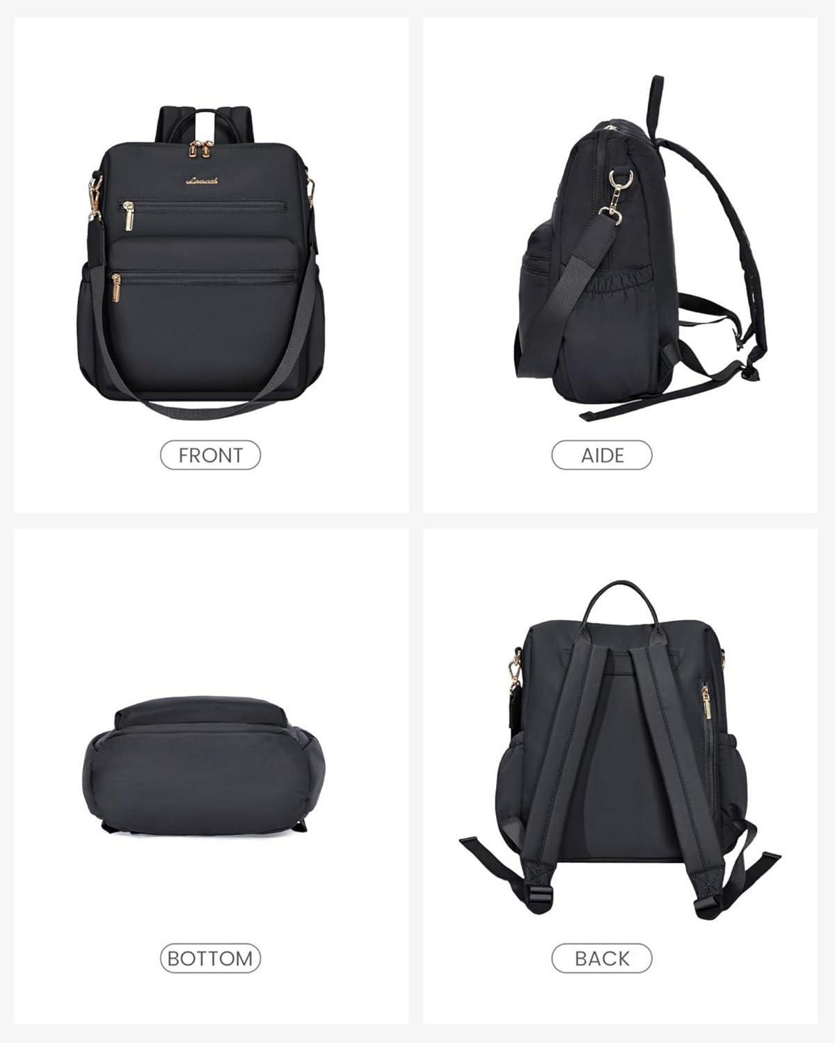 Damen Rucksack Klein Cityrucksack Handtasche 2 in 1 Wasserabweisend Casual