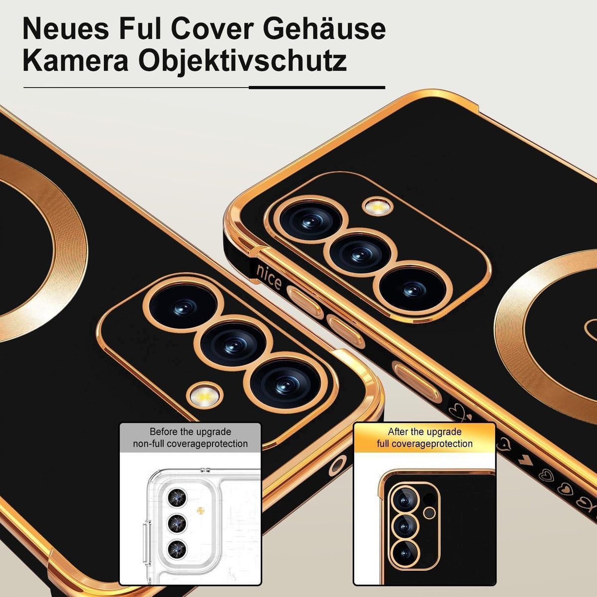 Samsung Galaxy S24 FE Hülle mit MagSafe, galvanisiertes Silikon, Schwarz