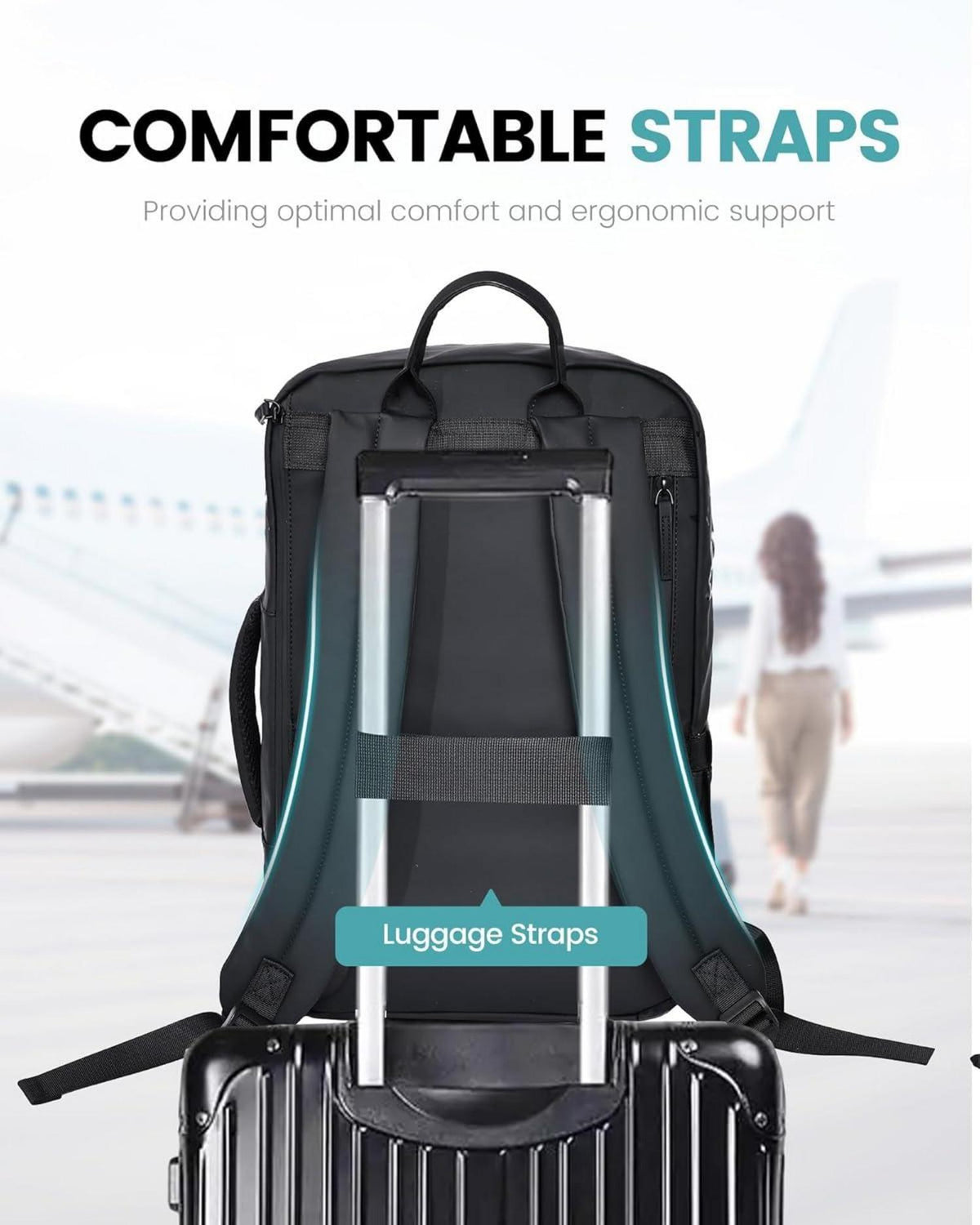 Handgepäck Reiserucksack 45L Laptop Rucksack Wasserabweisend