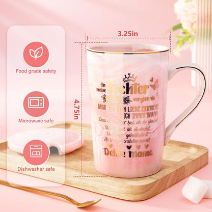 Mutter Tochter Geschenk Tasse Rosa mit Golddruck - Beste Tochter Geschenk