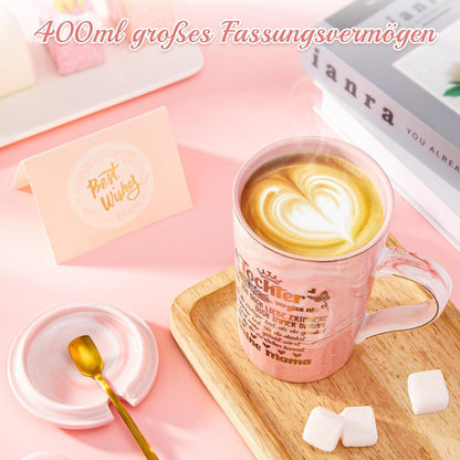 Mutter Tochter Geschenk Tasse Rosa mit Golddruck - Beste Tochter Geschenk