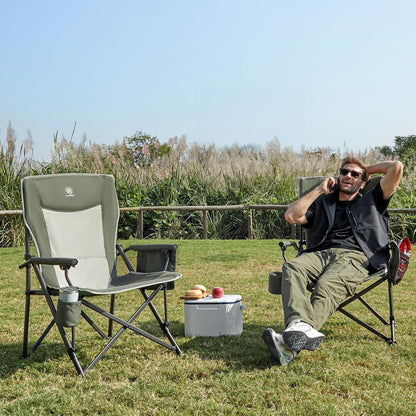 XL Campingstuhl faltbar 230kg belastbar mit Getränkehalter Grün