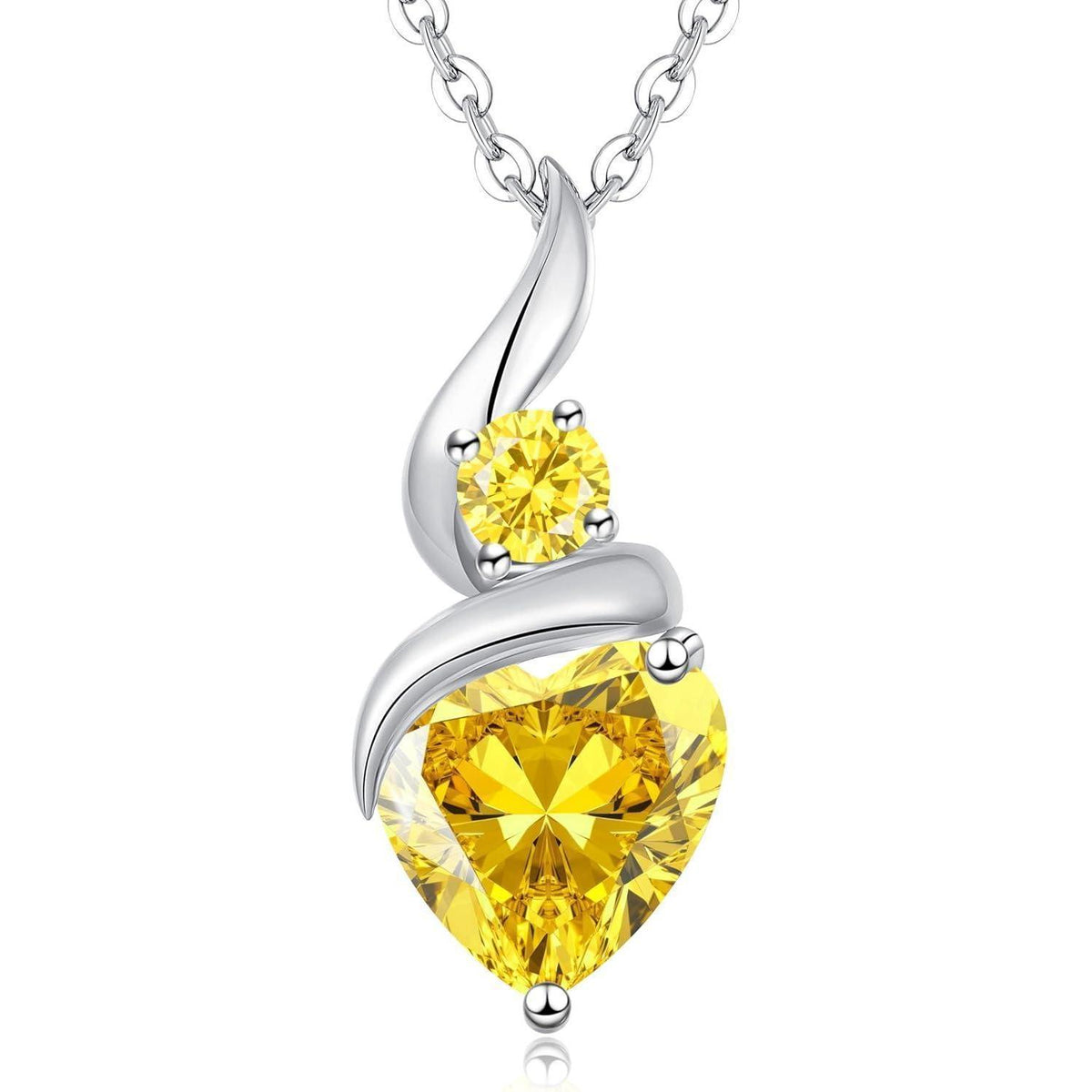 Infinity Herz Kette Damen 925 Sterling Silber Geburtsstein