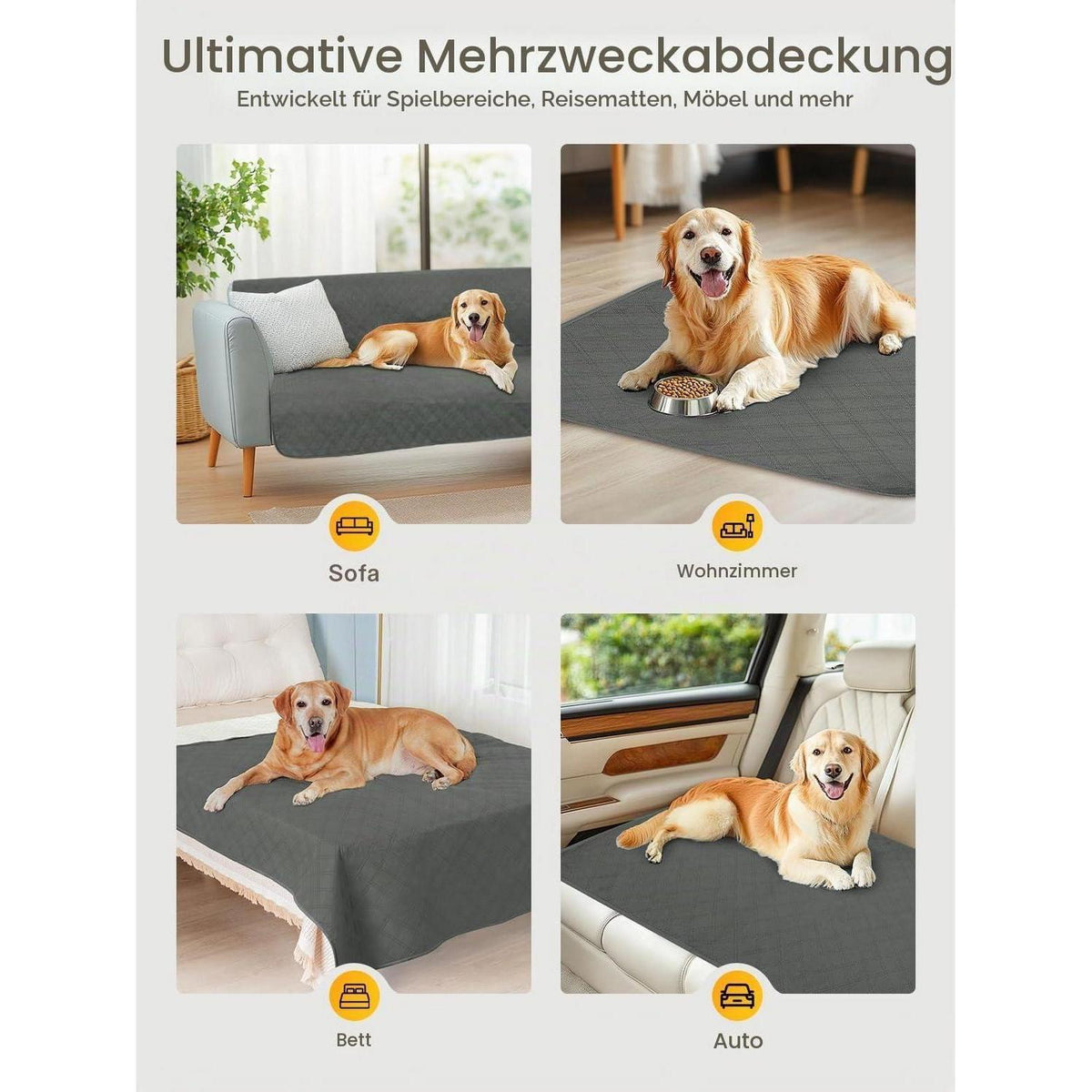 Wasserdichte Hundedecke 76x180cm – Sofa & Reise Decke
