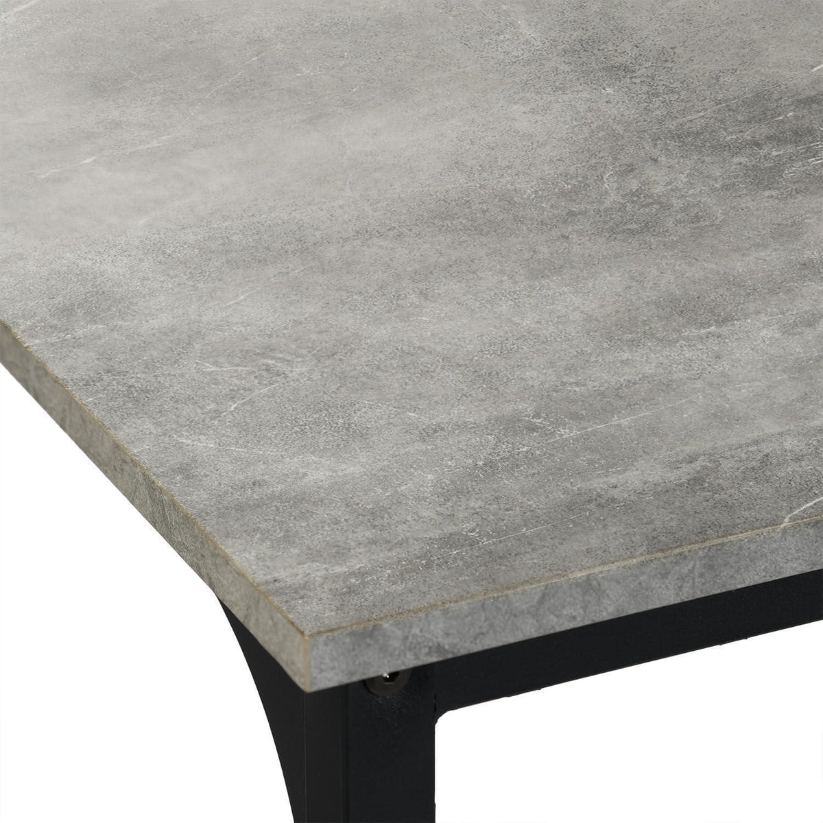 Bartisch Set mit 4 Barhockern – Industriestil Grau